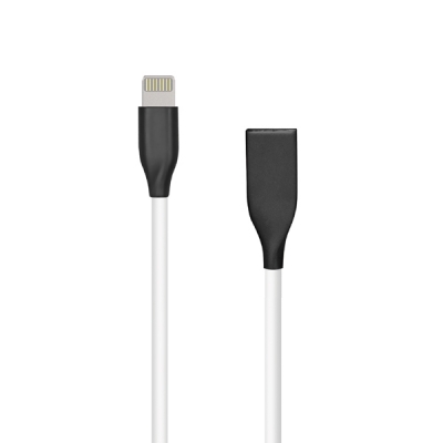Silikoninis kabelis USB- Lightning, 2m (baltas) Silikoninis kabelis USB- Lightning, 2m (baltas)