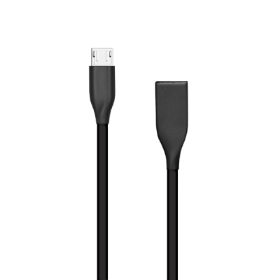Silikoninis kabelis USB-Micro USB (juodas,1m) Silikoninis kabelis USB-Micro USB (juodas,1m)