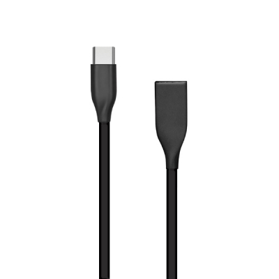 Silikoninis kabelis USB - USB-C (juodas, 1m) Silikoninis kabelis USB - USB-C (juodas, 1m)