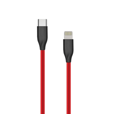 Silikoninis kabelis USB Type C - Lightning, 1m (raudonas) Silikoninis kabelis USB Type C - Lightning, 1m (raudonas)