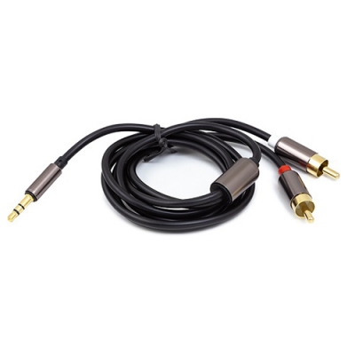 Audio kabelis 3.5mm - 2x RCA, 1m