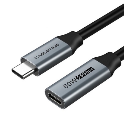 Kabelis ilgintuvas USB 3.0 Type-C (M) - USB Type-C (F), 5Gbps, 60W, 4K/60Hz, 0.5m Kabelis ilgintuvas USB 3.0 Type-C (M) - USB Type-C (F), 5Gbps, 60W, 4K/60Hz, 0.5m