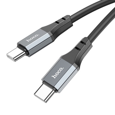Silikoninis kabelis USB-C - USB-C, 60W (juodas, 3m) Silikoninis kabelis USB-C - USB-C, 60W (juodas, 3m)