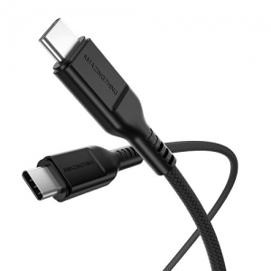 Premium kabelis USB-C - USB-C, PD60W (juodas, 2.1m)
