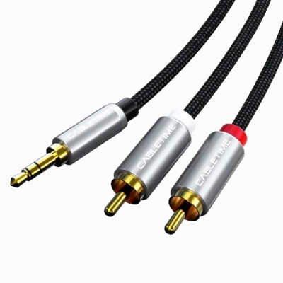 Audio kabelis 3.5mm - 2x RCA, 3m Audio kabelis 3.5mm - 2x RCA, 3m