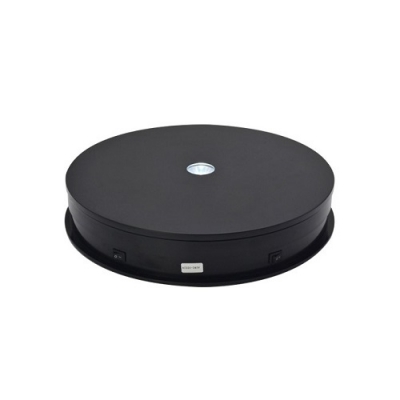 Elektrinis 360° besisukantis stovas su LED pašvietimu, apvalus 30cm, juodas Elektrinis 360° besisukantis stovas su LED pašvietimu, apvalus 30cm, juodas
