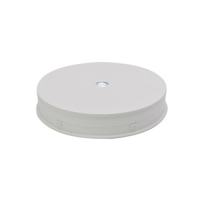 Elektrinis 360° besisukantis stovas su LED pašvietimu, apvalus 30cm, baltas Elektrinis 360° besisukantis stovas su LED pašvietimu, apvalus 30cm, baltas