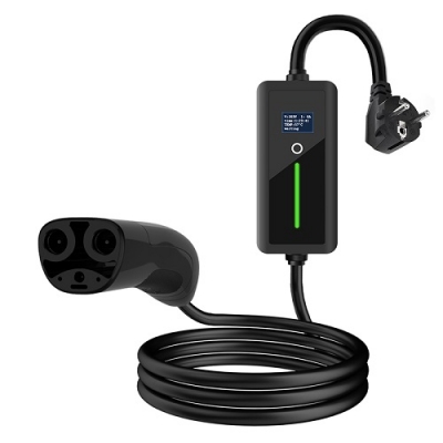 Elektromobilio nešiojamas įkroviklis TESLA NACS - Schuko (220V), 8-16A, 3.5kW, 1-fazė, 5m Elektromobilio nešiojamas įkroviklis TESLA NACS - Schuko (220V), 8-16A, 3.5kW, 1-fazė, 5m