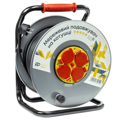 Ilgintuvas su rite 50m, 4 lizdai, 3x2.5mm2 Ilgintuvas su rite 50m, 4 lizdai, 3x2.5mm2