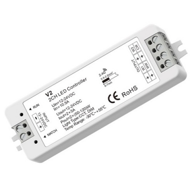 V2 valdiklis-imtuvas 12-24V, 2x5A V2 valdiklis-imtuvas 12-24V, 2x5A