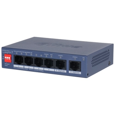 PoE šakotuvas valdomas100Mbps 4portų+2G uplink PoE šakotuvas valdomas100Mbps 4portų+2G uplink