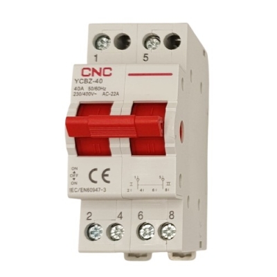 Modulinis perjungiklis CNC YCBZ-40, 2P, 40A, 1-0-2 Modulinis perjungiklis CNC YCBZ-40, 2P, 40A, 1-0-2
